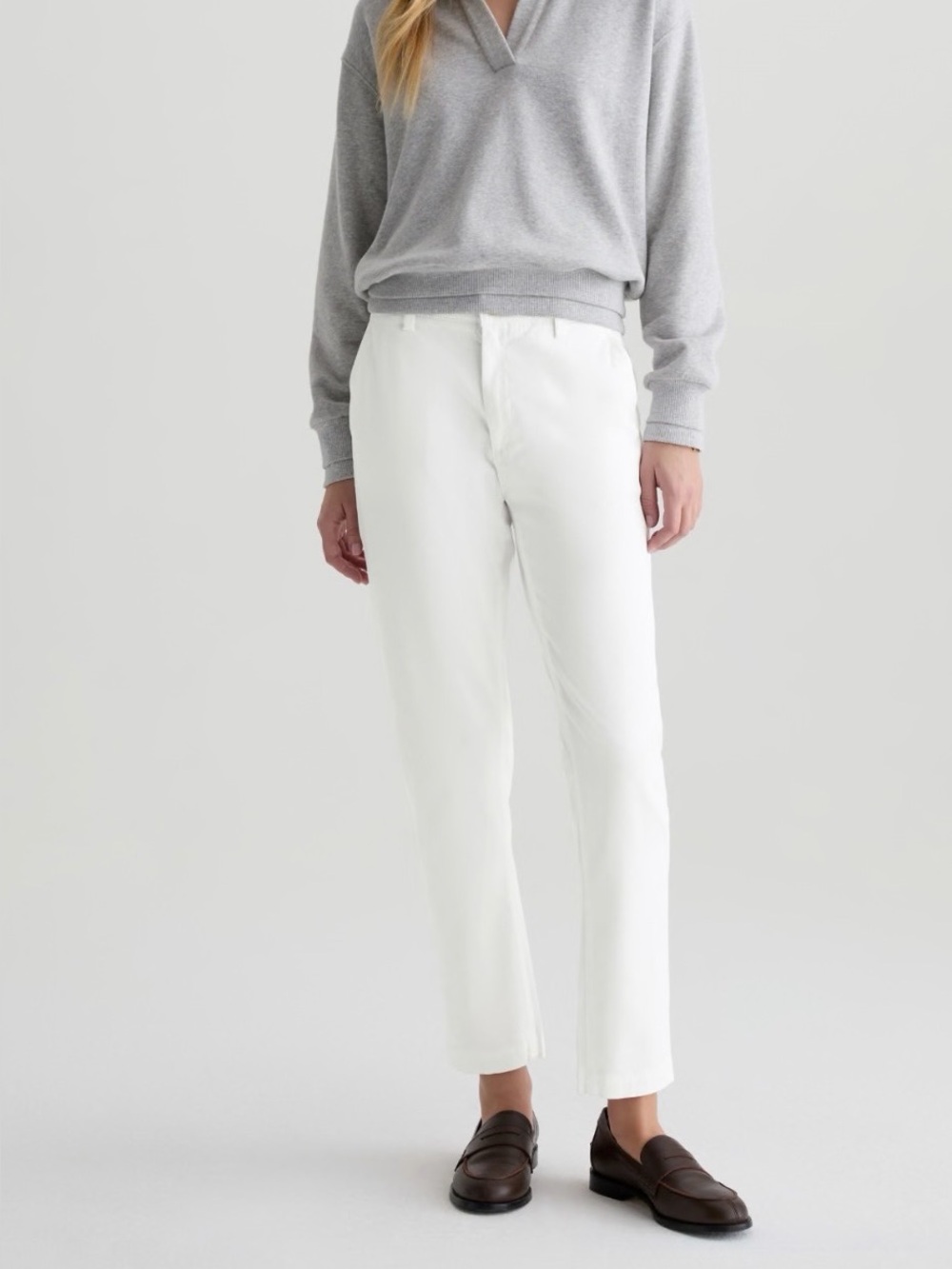 EUC AG Caden Tapered Trouser Mid-Rise Relaxed White Pants Size 27